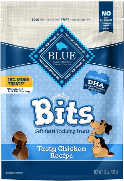 Blue Buffalo Blue Bits Tasty Chicken Recipe Soft-Moist Training Dog Treats, 19-oz bag slide 1 of 6