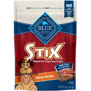 Blue Buffalo Blue Stix Bacon Flavor Pepperoni-Style Dog Treats, 5-oz bag