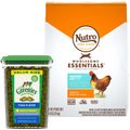 Nutro Wholesome Essentials Indoor Chicken & Brown Rice Recipe Adult Dry Food + Greenies Feline Greenies Smartbites Hairball Control Tuna Flavored Cat Treats