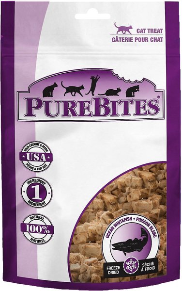 PureBites Ocean Whitefish Freeze-Dried Raw Cat Treats, 0.38-oz bag, bundle of 4 slide 1 of 10