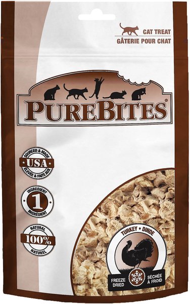 PureBites Turkey Breast Freeze-Dried Raw Cat Treats, 0.49-oz bag, bundle of 2 slide 1 of 10
