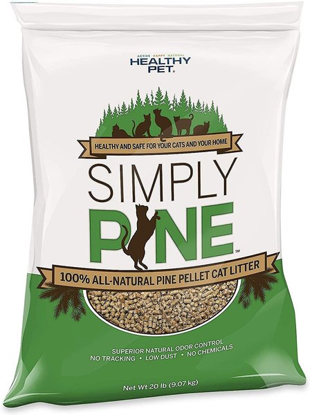Simply Pine Unscented All-Natural Pine Pellet Cat Litter, 20-lb bag, bundle of 2 slide 1 of 7