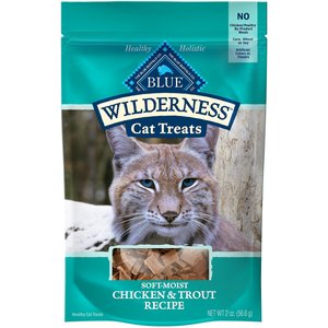 Blue Buffalo Wilderness Chicken & Trout Grain-Free Cat Treats, 2-oz bag, bundle of 2