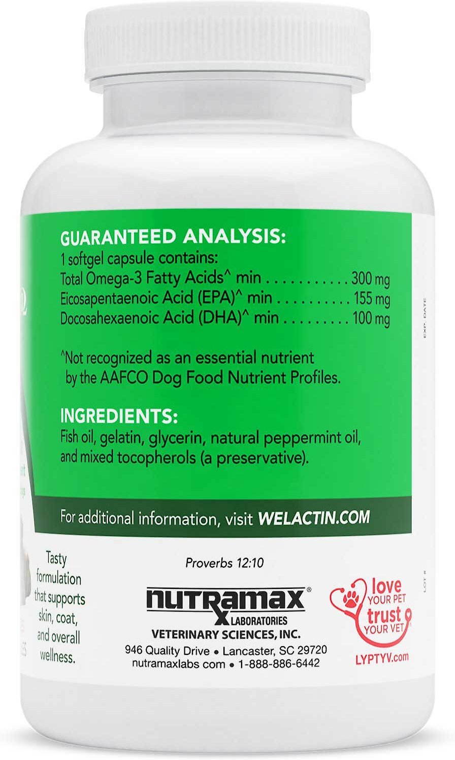 NUTRAMAX Welactin Omega3 Softgels Skin & Coat Supplement for Dogs, 240