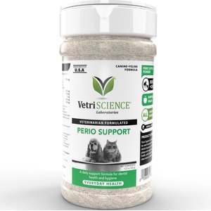 VetriScience Perio Support Powder Dental Supplement for Cats & Dogs, 4.2-oz bottle, bundle of 2