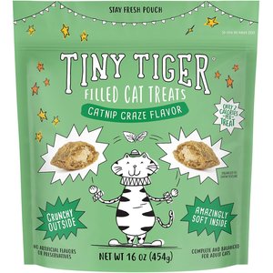 Tiny Tiger Catnip Craze Flavor Filled Cat Treats, 16-oz bag, 16-oz bag, bundle of 2