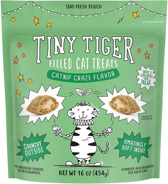Tiny Tiger Catnip Craze Flavor Filled Cat Treats, 16-oz bag, 16-oz bag, bundle of 4 slide 1 of 5