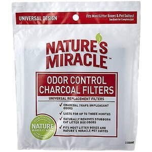 Nature's Miracle Just For Cats Odor Control Universal Charcoal Filter, 2-pack, bundle of 2