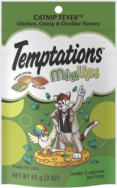 Temptations Mixups Catnip Fever Cat Treats, 3-oz bag, bundle of 2 slide 1 of 9