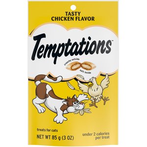 Temptations Tasty Chicken Flavor Cat Treats, 3-oz bag, bundle of 4
