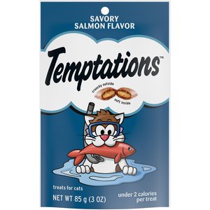 Temptations Savory Salmon Flavor Cat Treats, 3-oz bag, bundle of 2