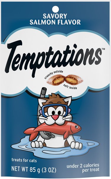 Temptations Savory Salmon Flavor Cat Treats, 3-oz bag, bundle of 6 slide 1 of 8