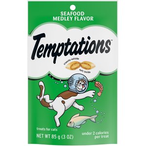 Temptations Seafood Medley Flavor Cat Treats, 3-oz bag, bundle of 2