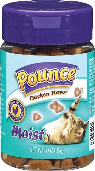 Pounce Moist Chicken Flavor Cat Treats, 3-oz jar, bundle of 6 slide 1 of 5