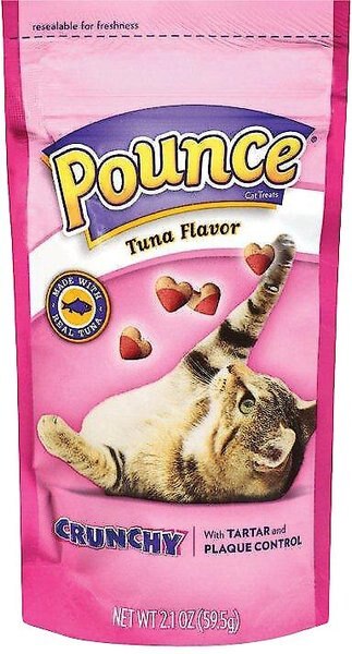 Pounce Crunchy Tuna Flavor Cat Treats, 2.1-oz bag, bundle of 2 slide 1 of 1