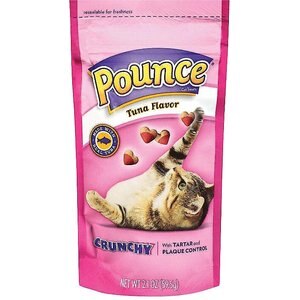 Pounce Crunchy Tuna Flavor Cat Treats, 2.1-oz bag, bundle of 6
