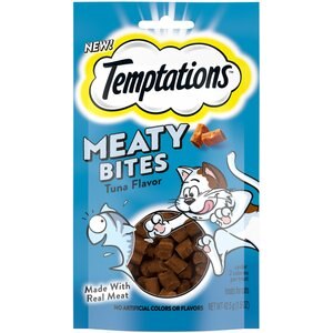 Temptations Meaty Bites Tuna Flavor Cat Treats, 1.5-oz pouch, 1.5-oz pouch, bundle of 2