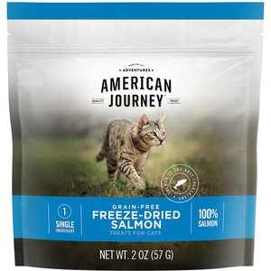 American Journey 100% Salmon Freeze-Dried Grain-Free Cat Treat, 2-oz bag, 2-oz bag, bundle of 4