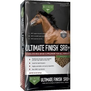 Buckeye Nutrition Ultimate Finish SRB+ Stabilized Rice Bran Pellets Horse Supplement, 30-lb bag, bundle of 2