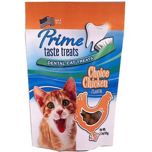 Prime Taste Treats Dental Choice Chicken Flavor Cat Treats, 2.1-oz bag, bundle of 6