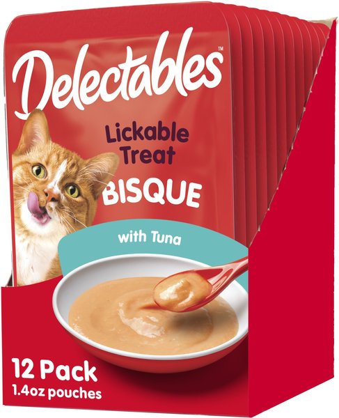 Hartz Delectables Bisque Tuna Lickable Cat Treat, 1.4-oz, case of 12, bundle of 4 slide 1 of 11