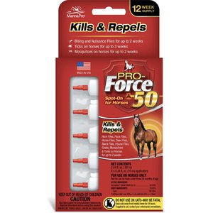 FORCE Pro-Force 50 Equine Spot-On Fly, Tick & Mosquito Repellent Horse Spray, 60 count