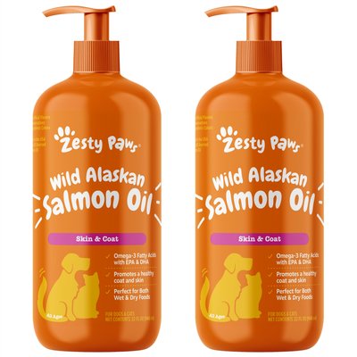 Zesty Paws Wild Alaskan Salmon Oil Liquid Skin & Coat Supplement for Dogs & Cats, slide 1 of 1