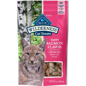 Blue Buffalo Wilderness Salmon Formula Crunchy Grain-Free Cat Treats, 2-oz bag, bundle of 2