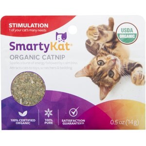 SmartyKat Organic Catnip, 0.5-oz pack, bundle of 6