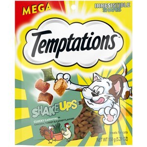 Temptations ShakeUps Clucky Carnival Chicken, Turkey & Catnip Flavor Cat Treats, 5.29-oz bag, bundle of 4