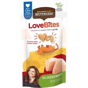 Rachael Ray Nutrish LoveBites Chicken Flavor Cat Treats, 2.2-oz bag, bundle of 2