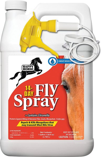 Happy Horse 14-Day Sweat Resistant Fly Repellant Horse Spray, 128-oz bottle, bundle of 2 slide 1 of 1