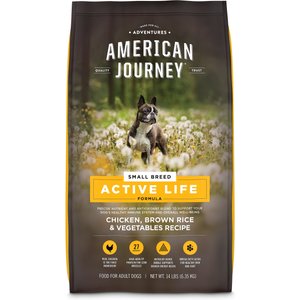 American Journey Active Life Formula Small Breed Chicken, Brown Rice & Vegetables Recipe Adult Dry Dog Food, 14-lb bag, 14-lb bag, bundle of 2