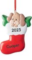 Frisco Dog in Stocking Resin Personalized Ornament