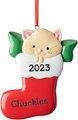 Frisco Cat in Stocking Resin Personalized Ornament