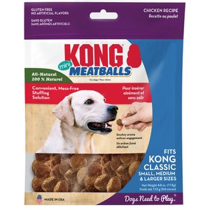 KONG Meatballs Mini Grain-Free Chicken Dog Treats, 4-oz bag