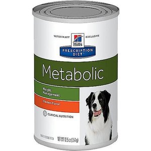 Hill's Prescription Diet Metabolic Weight Management Chicken Flavor Canned Dog Food, 13-oz, case of 12, bundle of 2