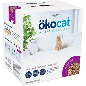 Okocat Mini Pellets Unscented Clumping Wood Cat Litter, 22.2-lb box, bundle of 2