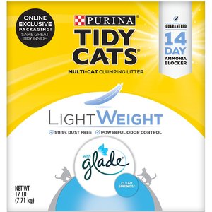 Tidy Cats Lightweight Glade Scented Clumping Clay Cat Litter, 17-lb box, bundle of 2