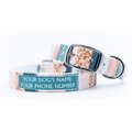 C4 Blush Stripes Waterproof Hypoallergenic Personalized Dog Collar, Large