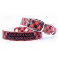 C4 Lumberjack Red Waterproof Hypoallergenic Personalized Dog Collar, Large