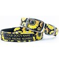 C4 Sunflowers Waterproof Hypoallergenic Personalized Dog Collar, Large