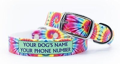 C4 Tie Dye Swirl Waterproof Hypoallergenic Personalized Dog Collar, slide 1 of 1