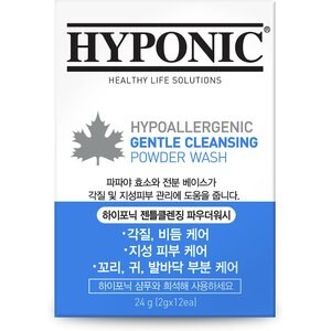 Hyponic Hypoallergenic Gentle Cleansing Natural Dandruff Dog & Cat Powder Wash, 2-gram, 12 count