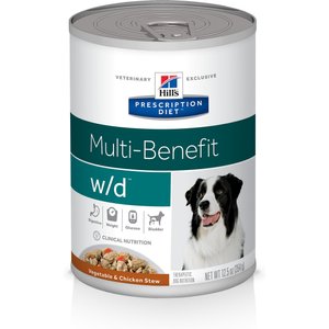 Hill's Prescription Diet w/d Multi-Benefit Vegetable & Chicken Stew Wet Dog Food, 12.5-oz, case of 12, bundle of 2