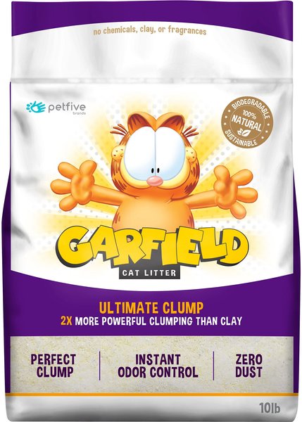Garfield Cat Litter Ultimate Clump Unscented Clumping Corn Cat Litter, 10-lb bag, bundle of 4 slide 1 of 8