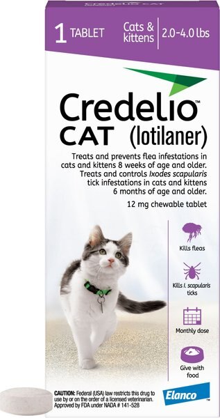 Credelio Chewable Tablets for Cats, 2-4 lbs, (Purple Box), 1 Chewable Tablet (1-mo. supply) slide 1 of 2