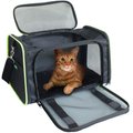 Jespet Soft-Sided Airline-Approved Travel Dog & Cat Carrier, Black/Green, Small/Medium