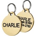 Frisco Brass Personalized Dog & Cat ID Tag, Round, Small