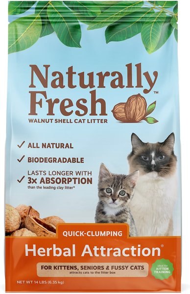 Naturally Fresh Herbal Attraction Scented Clumping Walnut Cat Litter, 14-lb bag, bundle of 2 slide 1 of 8